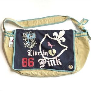 Vtg RARE VICTORIA'S SECRET PINK Live in Pink 86 Large Overnight Bag Shoulder Bag